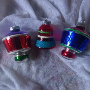 3 unique christopher radko shiny brite christmas ornaments